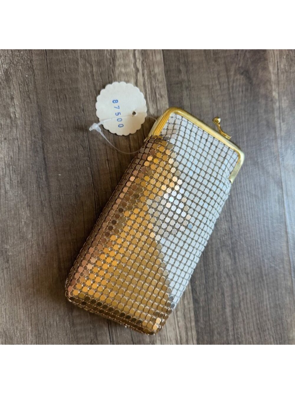 Gold & Silver Mesh Kiss Lock Coin Purse Metallic Chic Design Made In China New W